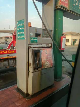 Hurghada, Egypt- November 2017: real city gas stationのeditorial素材