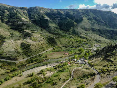 Georgia- May 2018: village city panorama view pointのeditorial素材