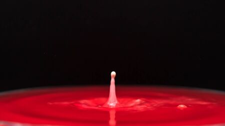 Color water drop falling, interesting forms madeの写真素材