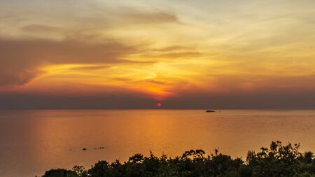 Thailand island beautiful sunset and sea view pointの写真素材