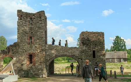Kurmene, Latvia - June 28, 2020: Kurmene Manor itself was built in the first half of the 19th...
