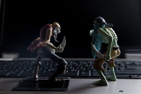Concept of virus attacking computer