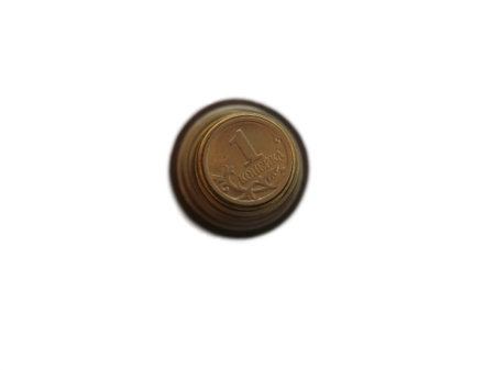 Coins stack of soviet and russian money different times isolated
