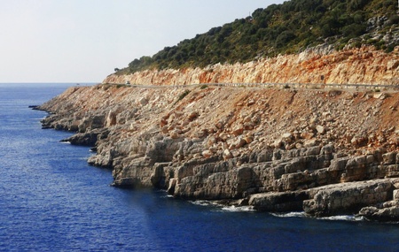 Mediterranean shore of Turkey   The autumn seasideの写真素材