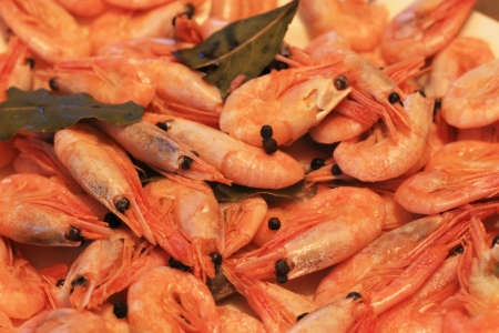 A Boiled Shrimps Background ready for eatingの写真素材