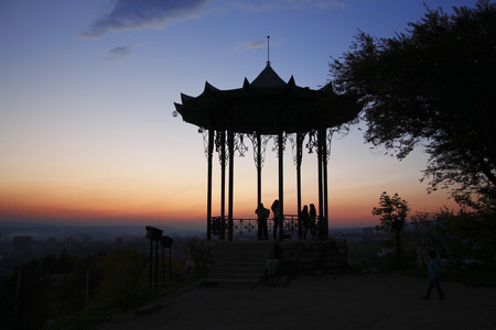 Chinese Arbor in Pyatigorsk, The Mashuk mountainの写真素材