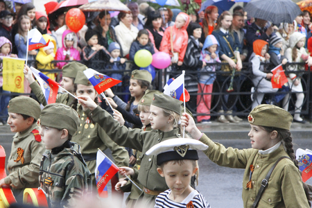 Celebration Of The 70Th Anniversary Of The Victory Day, Pyatigorsk Russia - May 09, 2015のeditorial素材