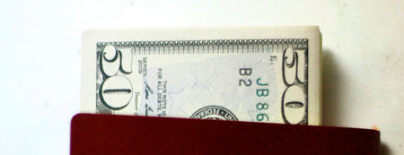 Russian Passport And Dollars USA Isolated On White Background