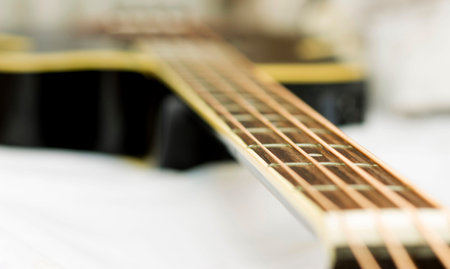 An acoustic bass isolated on the white background