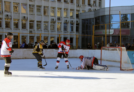 Hockey championship The Cup of Mayor Pyatigorsk. Russia, Pyatigorsk 31 January 2015のeditorial素材