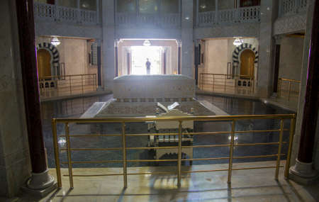 Coffin of Habib Bourguiba Inside of The Mausoleum of Habib Bourguiba in Monastir, Tunisia, North Africa 12 october 2018のeditorial素材