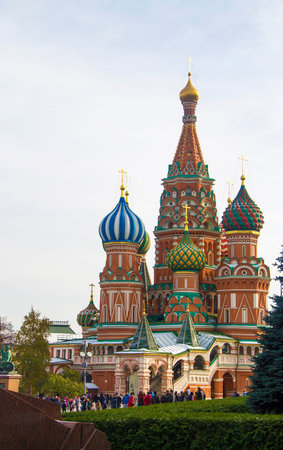 St Basil`s cathedral on Red Square, Moscow, Russian Federation 30 oct 2018