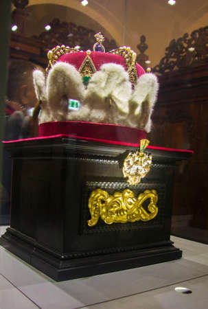 Sacred crown of Austria inside the Klosterneuburg monastery of Roman Catholic church near Vienna Austria 04 November 2018のeditorial素材