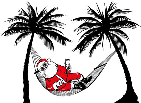  Santa Claus in hammock のイラスト素材
