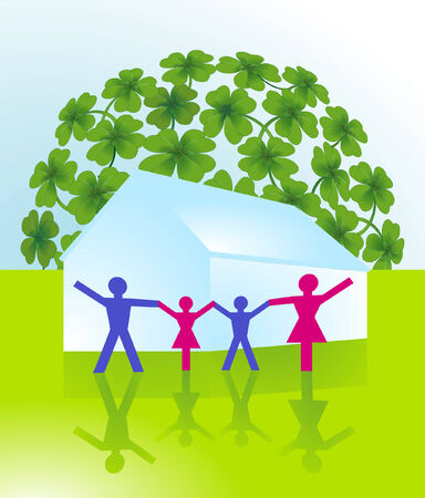  fortunate family のイラスト素材