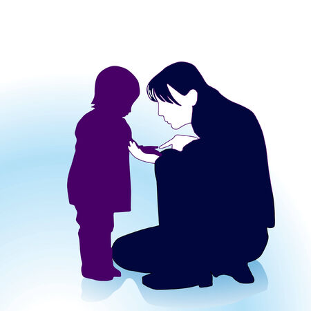 mother to comfort child のイラスト素材