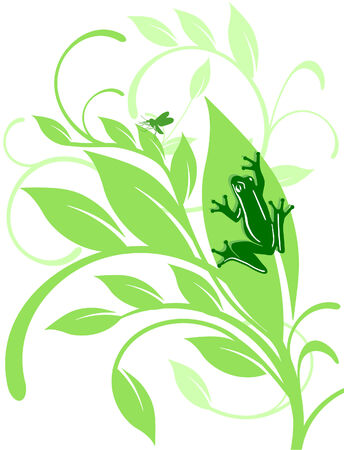 frog on sheet のイラスト素材