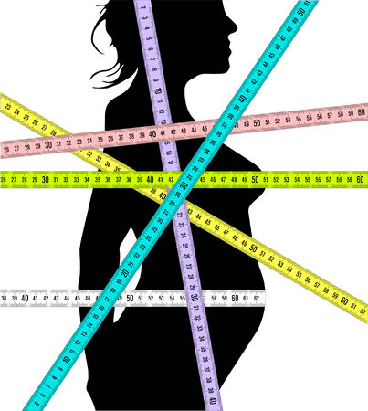 measuring tape, woman のイラスト素材
