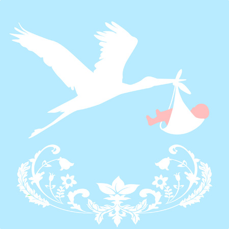 stork with baby のイラスト素材