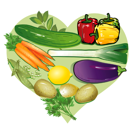  I love vegetables のイラスト素材