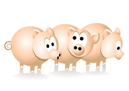 the three Graces piggy のイラスト素材