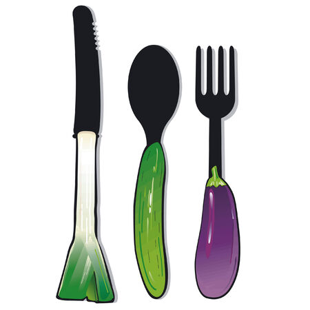 vegetarian best cutlery のイラスト素材