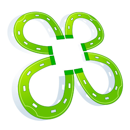 clover horse shoeのイラスト素材