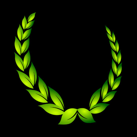 laurel wreath on blackのイラスト素材