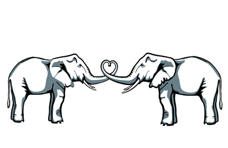 elephant loveのイラスト素材