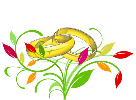 golden rings weddingのイラスト素材
