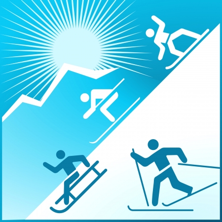 winter activityのイラスト素材