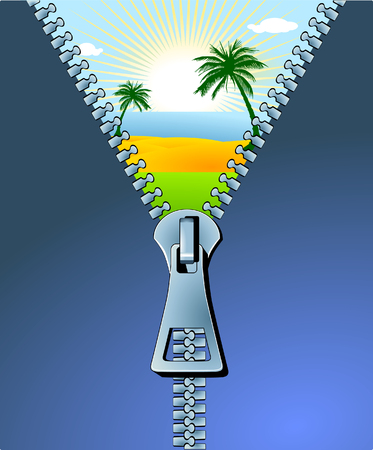 holiday to unzipのイラスト素材