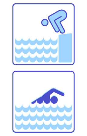 to swim and startのイラスト素材