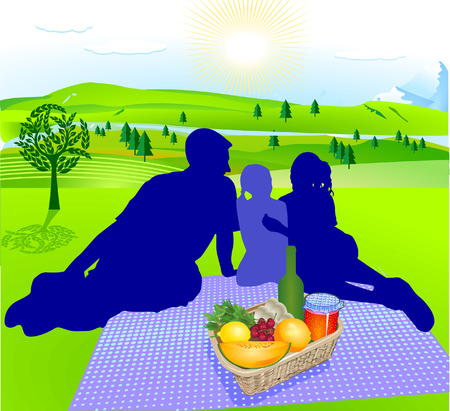 family picnicのイラスト素材