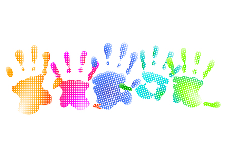 rainbow hand printsのイラスト素材
