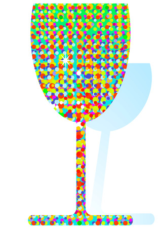 colored confetti cocktailのイラスト素材