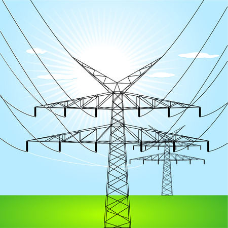 electrical towersのイラスト素材