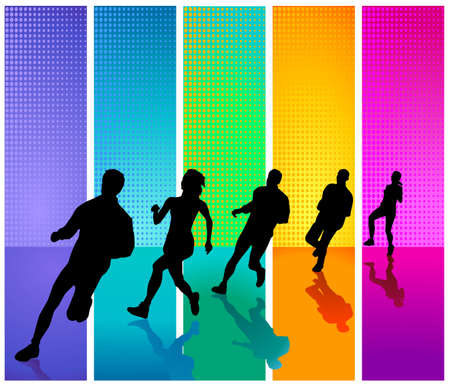 5 LÃ¤uferのイラスト素材