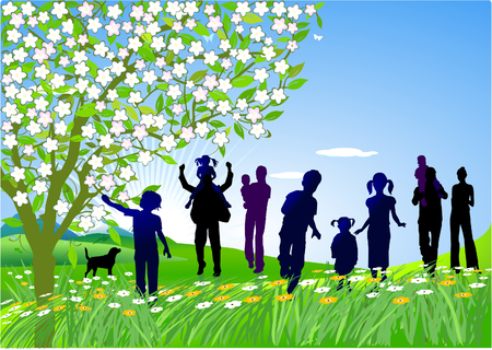 family to arrange an excursionのイラスト素材