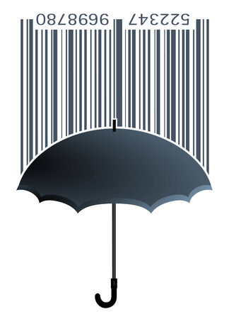 bar code label with umbrellaのイラスト素材
