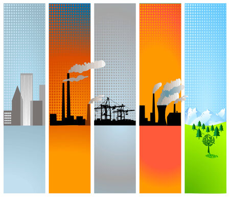 expansion of industry on the peripheryのイラスト素材