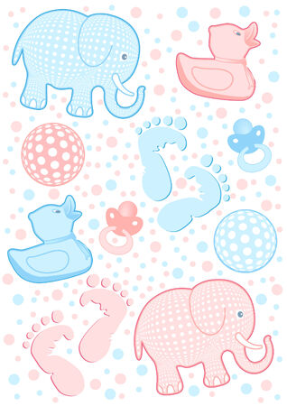 baby set of newborn elementsのイラスト素材