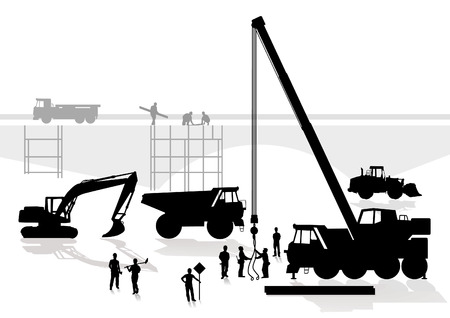 bridge and road constructionのイラスト素材