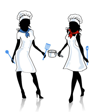 two female cookのイラスト素材