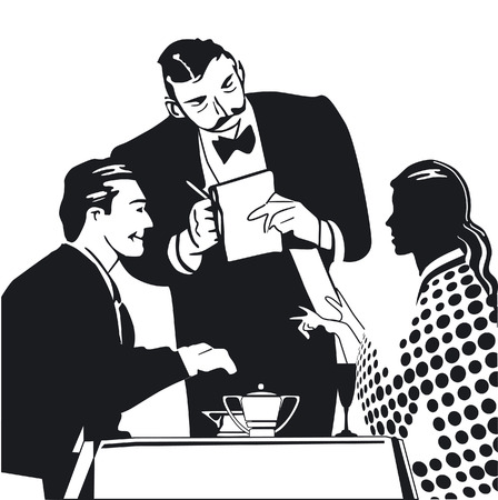 ordering by a waiterのイラスト素材
