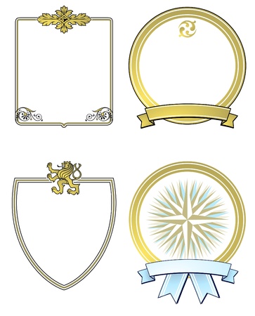 label and aristocratic shields, goldのイラスト素材