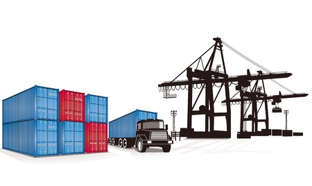 container cargoのイラスト素材