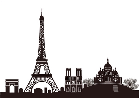 Paris skylineのイラスト素材