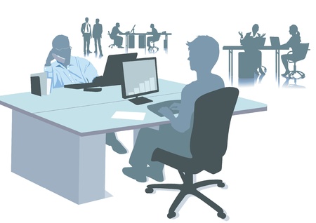 office workstationsのイラスト素材