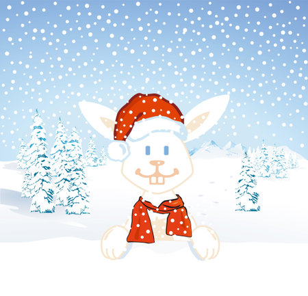 Santa Bunnyのイラスト素材